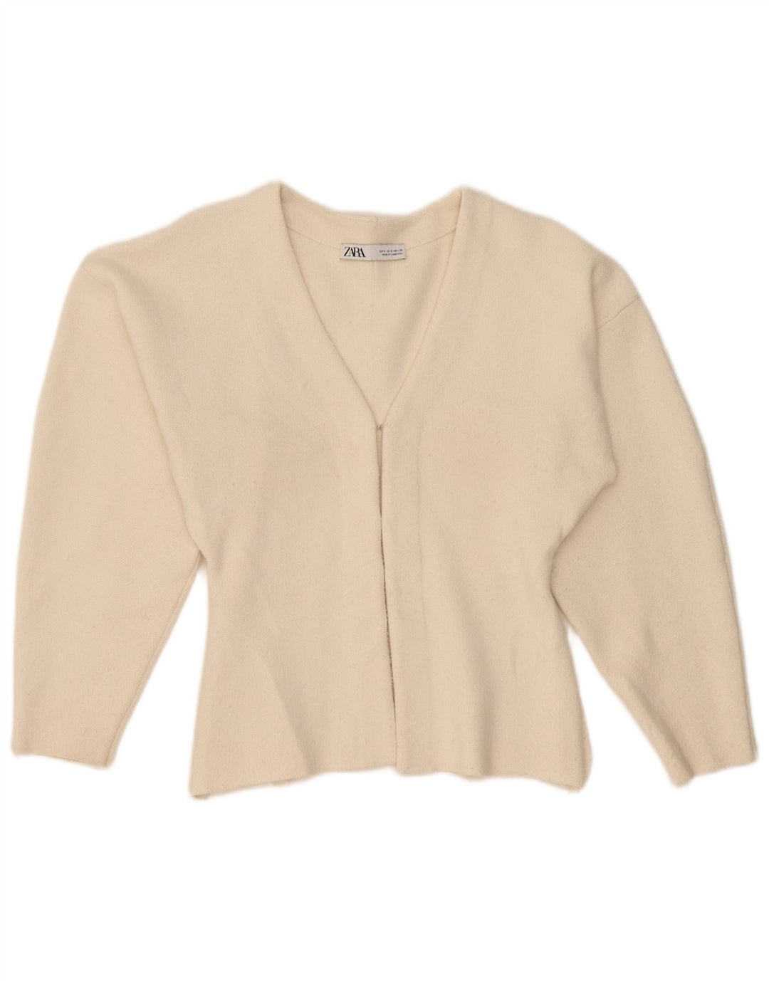 Maglione cardigan da donna Zara UK 10 piccolo in viscosa beige