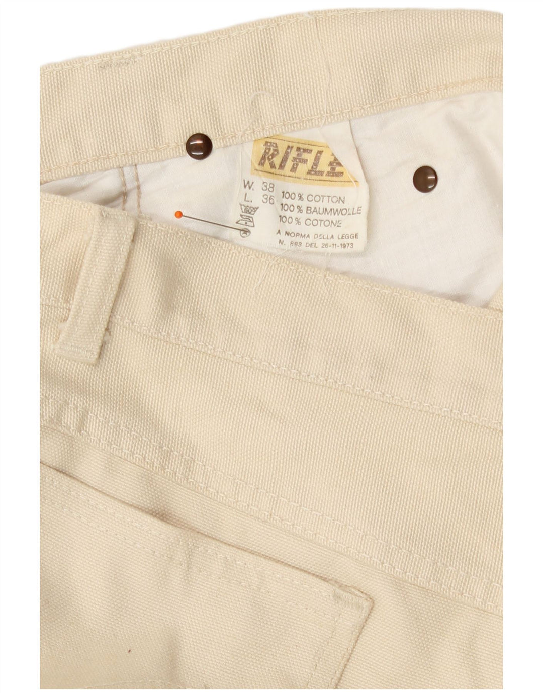 Jeans Bootcut da uomo Rifle W38 L36 in cotone bianco sporco