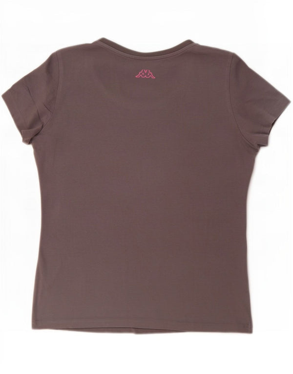 Kappa Womens Short Sleeve Regular Graphic T-Shirt Top UK 18 XL Grey Cotton