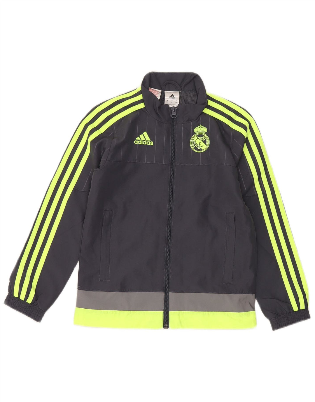 Giacca da ginnastica grafica da ragazzo Adidas 7-8 anni Colorblock grigio