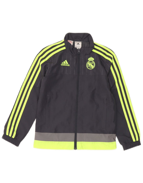 Giacca da ginnastica grafica da ragazzo Adidas 7-8 anni Colorblock grigio