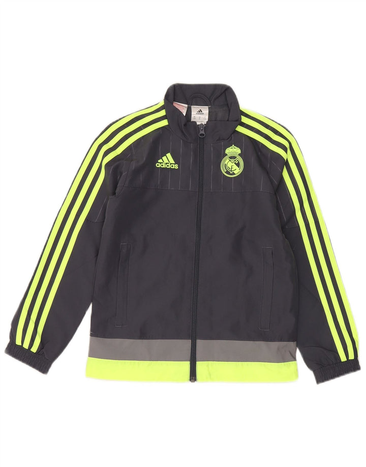 Giacca da ginnastica grafica da ragazzo Adidas 7-8 anni Colorblock grigio