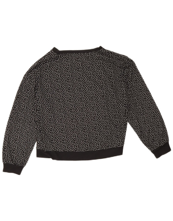 Felpa oversize corta da donna Oasis UK 10 piccolo pois nero
