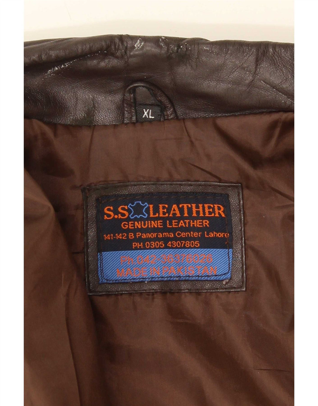 Giacca in pelle vintage da uomo UK 42 XL Marrone