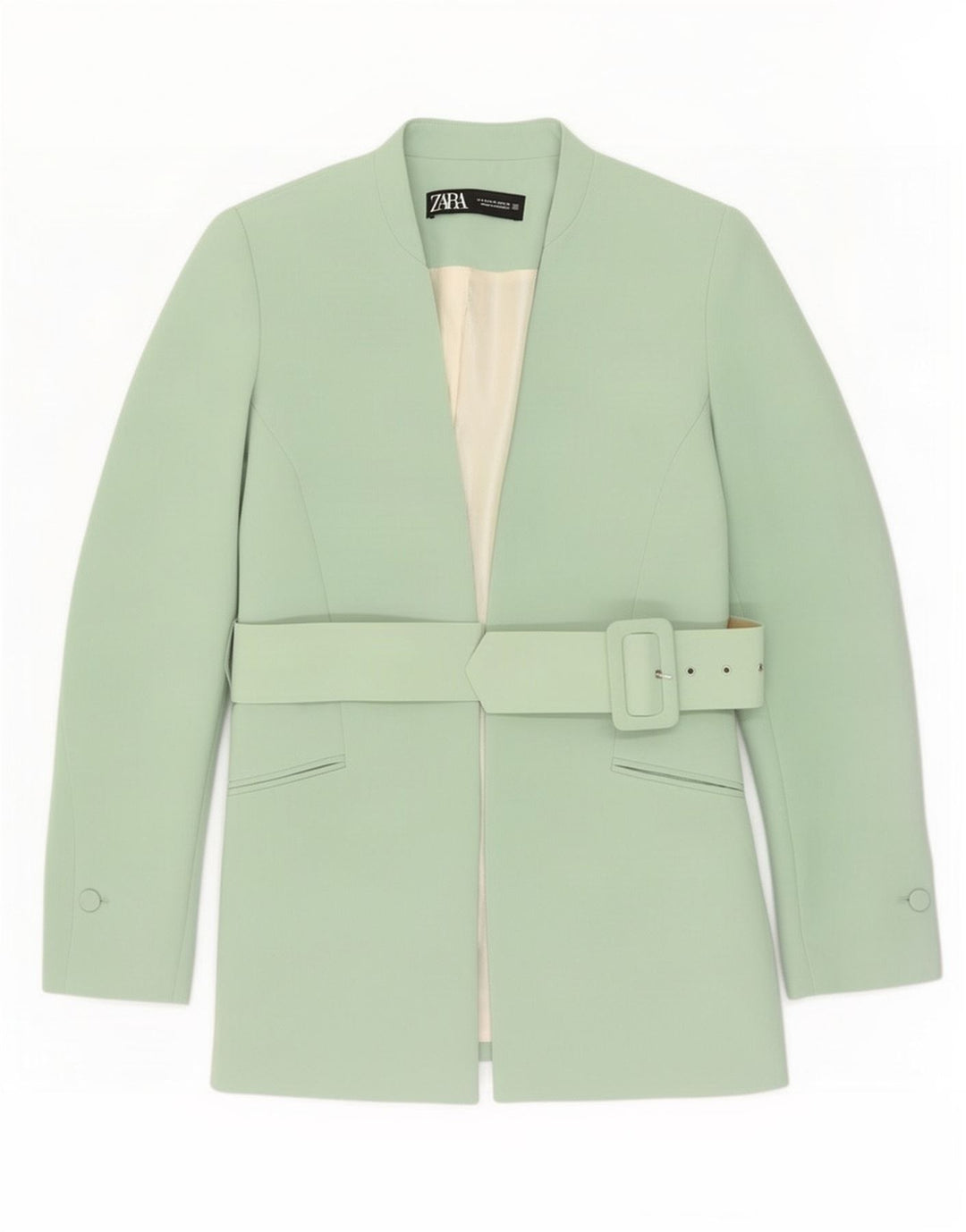 Giacca blazer da donna Zara UK 14 poliestere verde medio