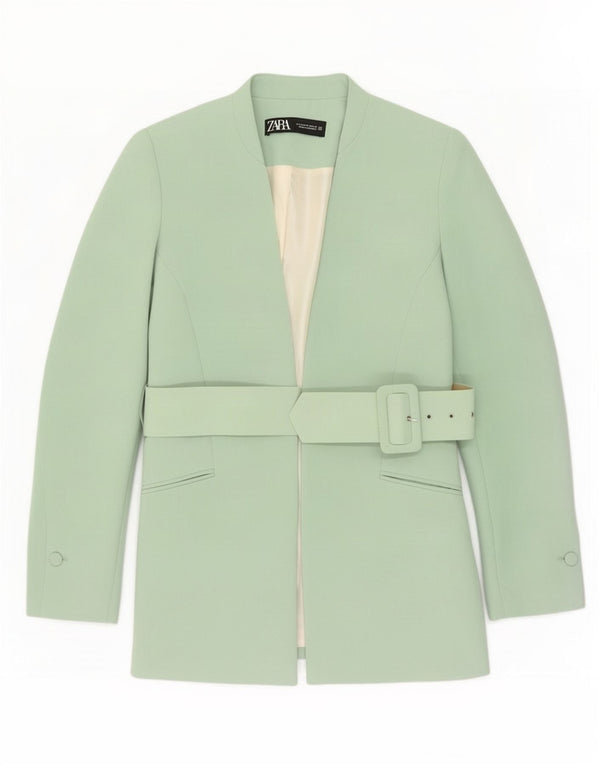 Giacca blazer da donna Zara UK 14 poliestere verde medio