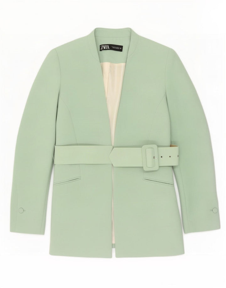 Giacca blazer da donna Zara UK 14 poliestere verde medio
