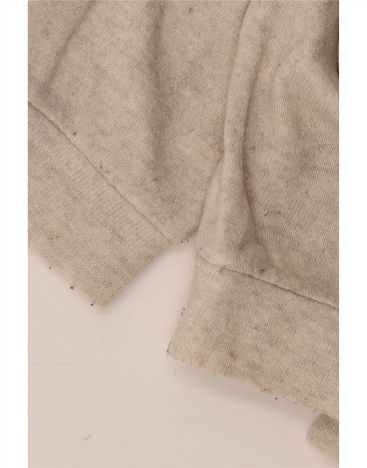 Maglione da uomo Lacoste con collo a bottoni taglia 5 grande lana screziata beige