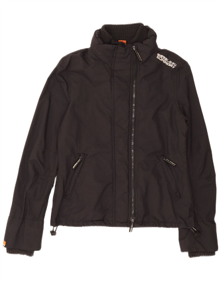 Giacca antipioggia da donna Superdry UK 14 nylon grigio medio