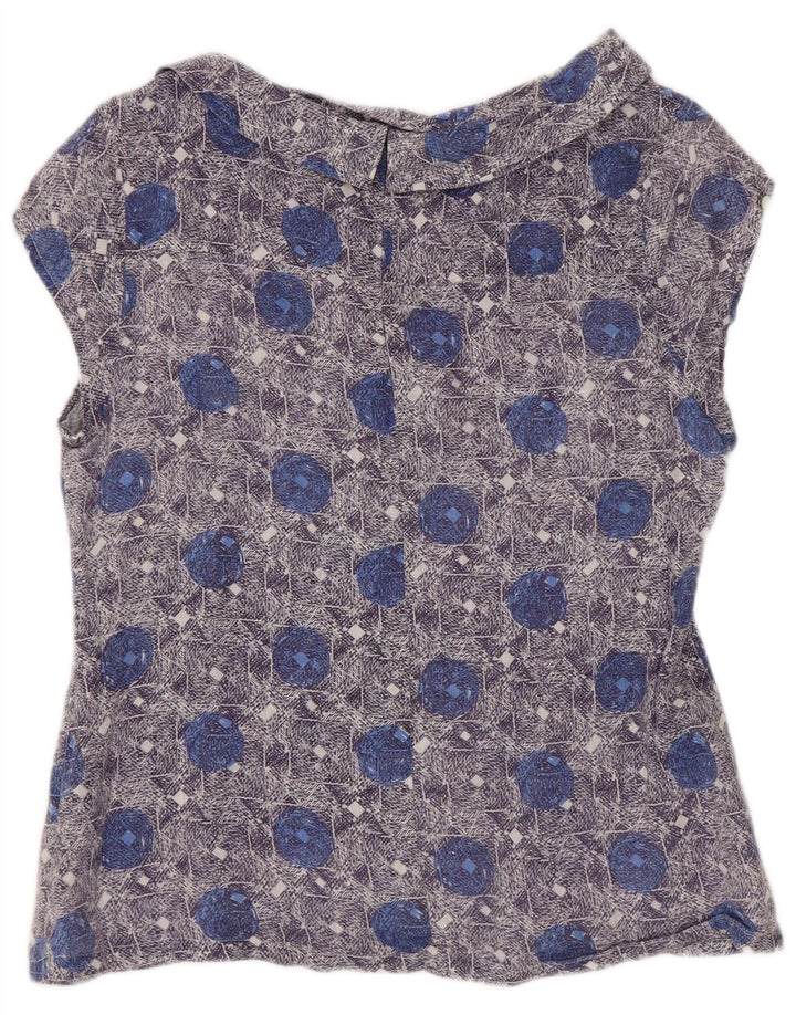 Camicetta da donna White Stuff Top UK 10 Piccolo lino floreale blu