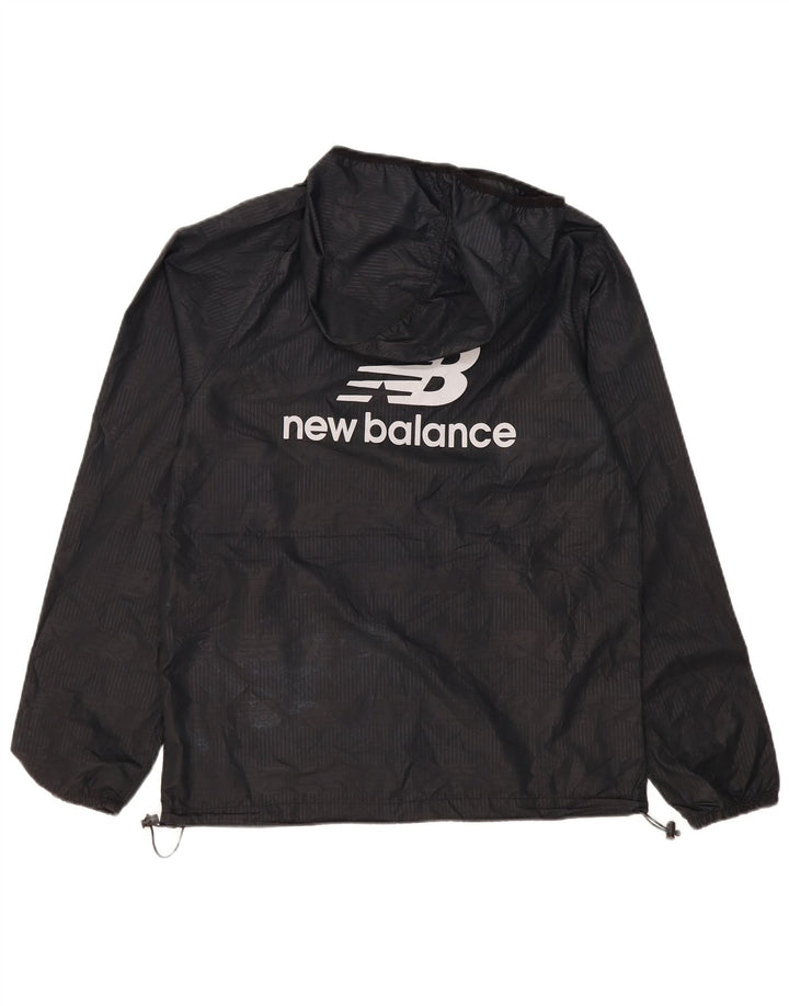 Giacca antipioggia con cappuccio grafica da uomo New Balance UK 36 piccola poliestere nero