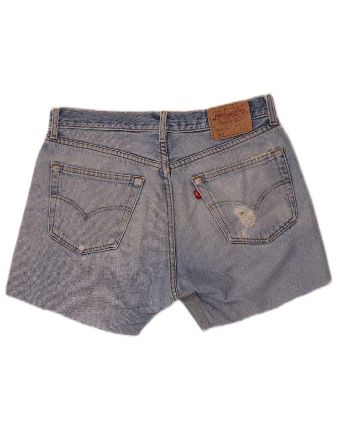 Pantaloncini Levi's da donna 501 in denim invecchiato W33 blu medio