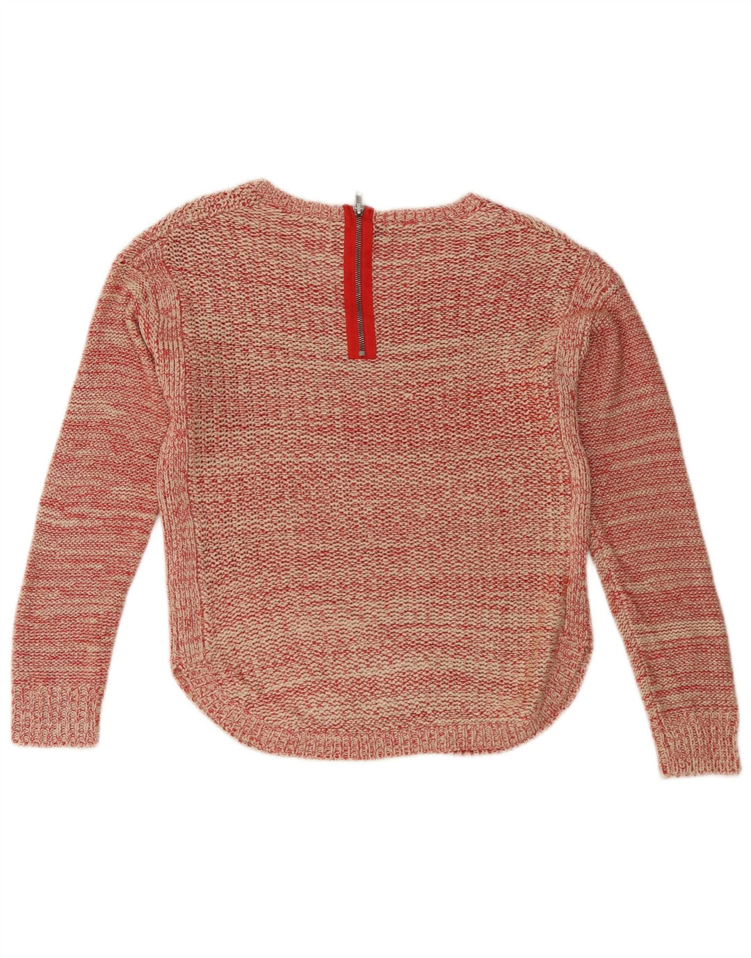Maglione maglione con scollo a V da donna Marks & Spencer UK 10 piccolo rosso chiazzato
