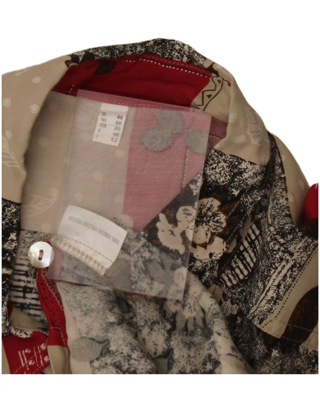 Camicetta camicia da donna VINTAGE UK 20 2XL Viscosa floreale multicolore