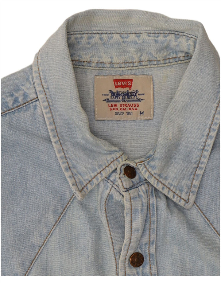 LEVI'S Mens Sleeveless Denim Shirt Medium Blue