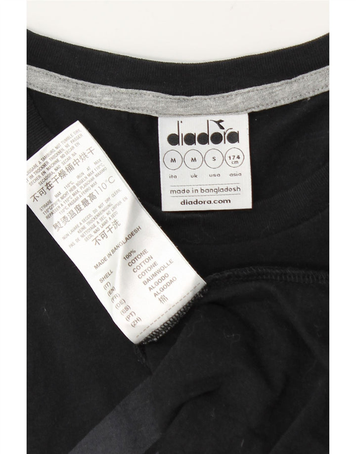 T-shirt grafica da uomo Diadora Top in cotone nero medio