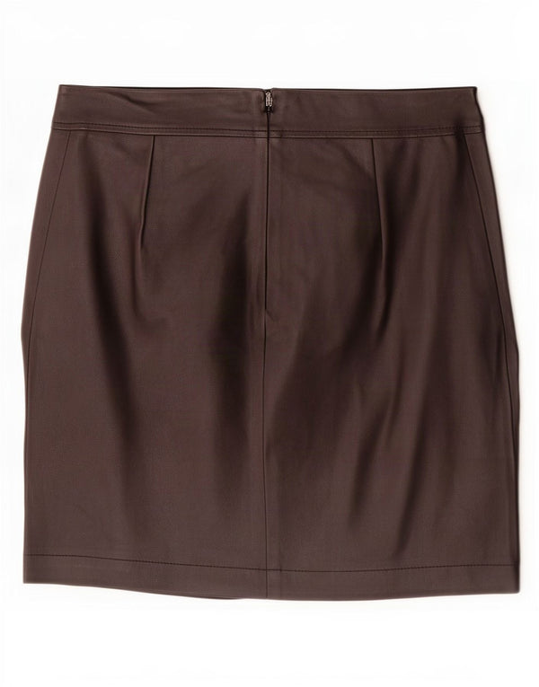 Minigonna da donna in ecopelle Lipsy UK 12 media W30 poliestere nero