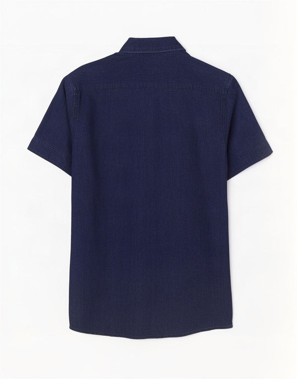 Camicia a maniche corte da uomo G-Star in cotone blu navy medio