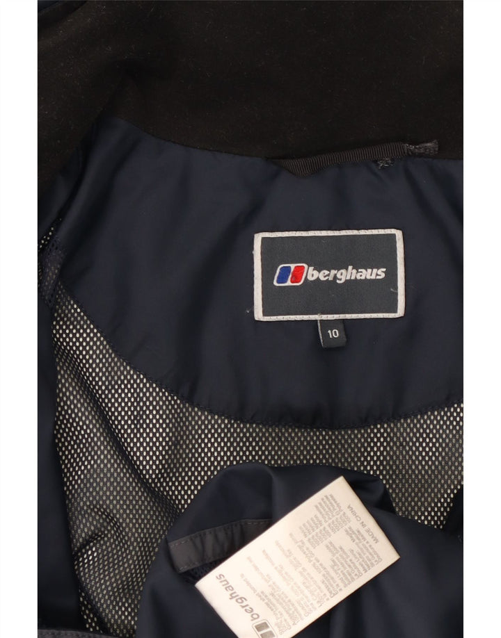 Giacca antipioggia oversize con cappuccio da donna Berghaus UK 10 piccola in nylon blu navy