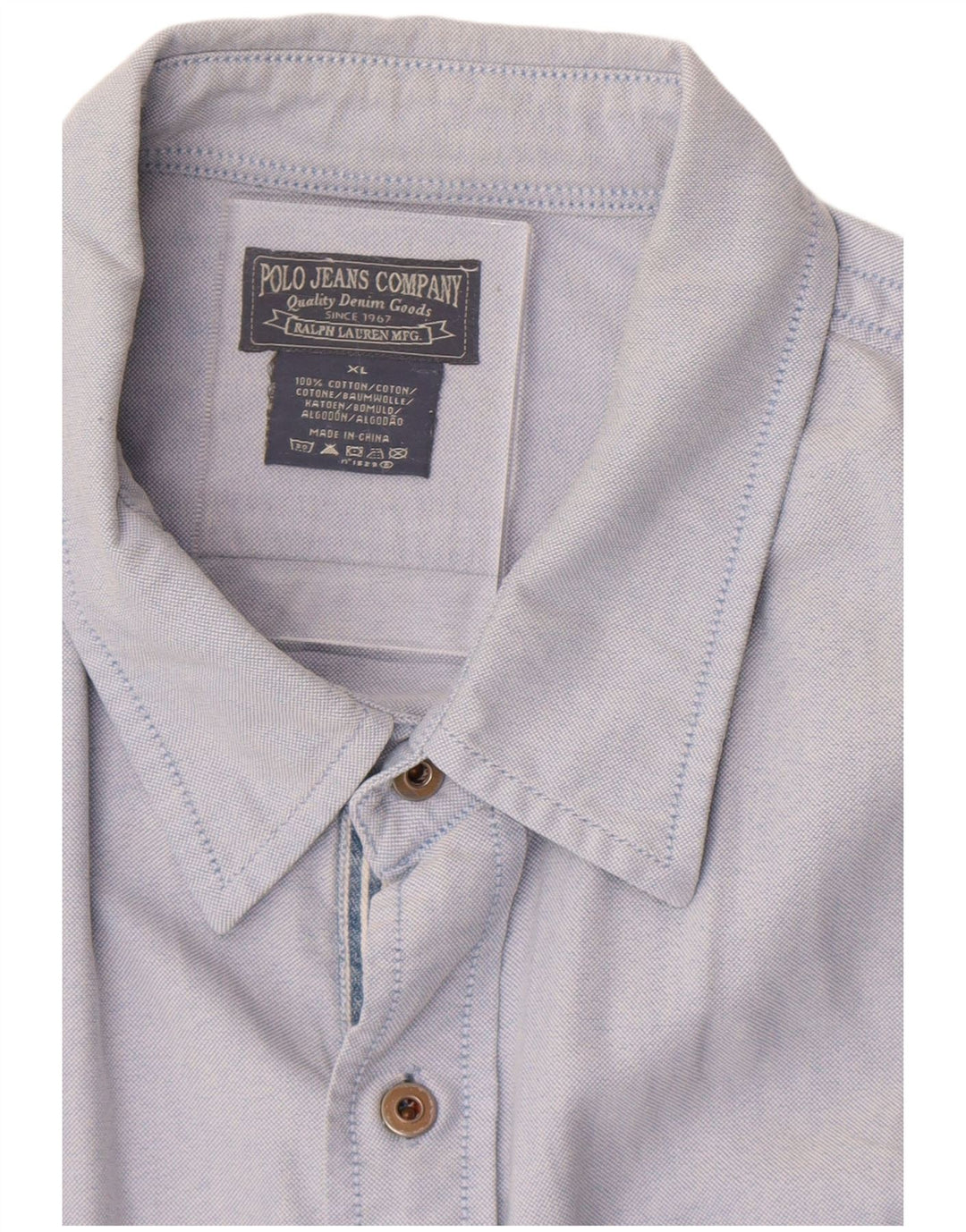 Camicia da uomo Ralph Lauren XL in cotone blu