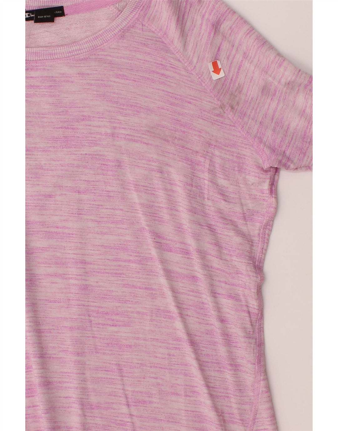 CHAMPION Womens Top Long Sleeve UK 10 Small Pink Striped Rayon Vintage Champion and Second-Hand Champion from Messina Hembry 