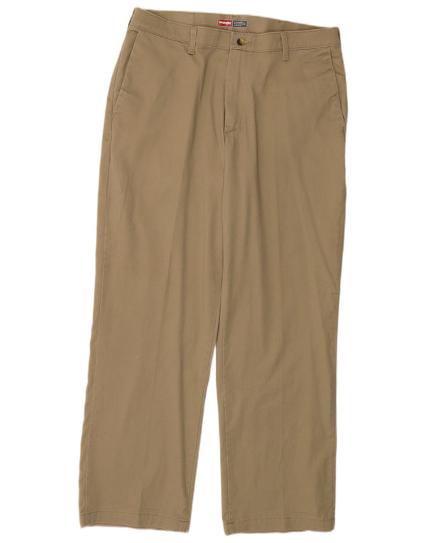 Pantaloni chino dritti da uomo WRANGLER vestibilità comoda W34 L30 cotone beige