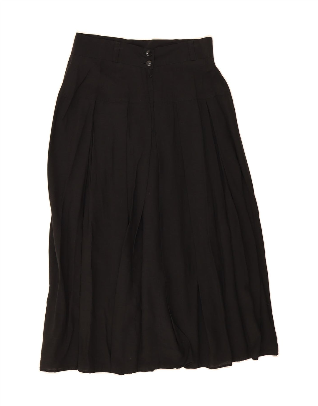 VINTAGE Womens A-Line Skirt UK 12 Medium W28  Black Viscose Vintage Vintage and Second-Hand Vintage from Messina Hembry 