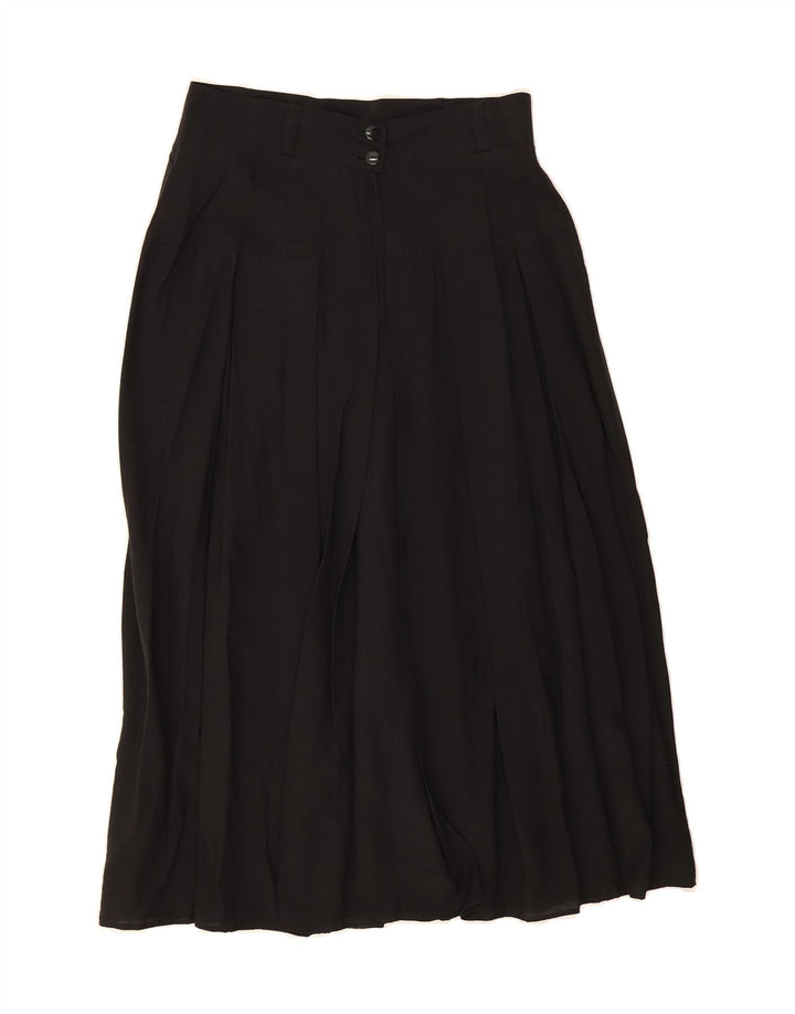 VINTAGE Womens A-Line Skirt UK 12 Medium W28  Black Viscose Vintage Vintage and Second-Hand Vintage from Messina Hembry 