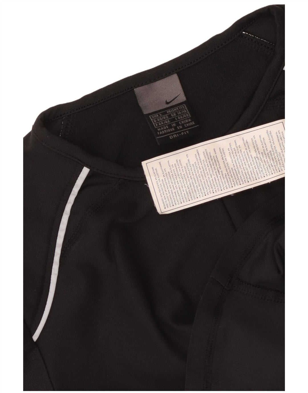 T-shirt NIKE da donna Dri Fit con collo e zip UK 14/16 grande poliestere nero