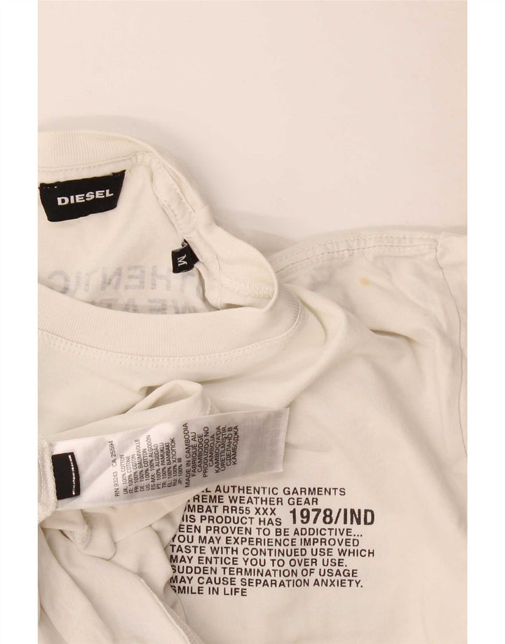 T-shirt grafica da uomo Diesel Top in cotone bianco medio