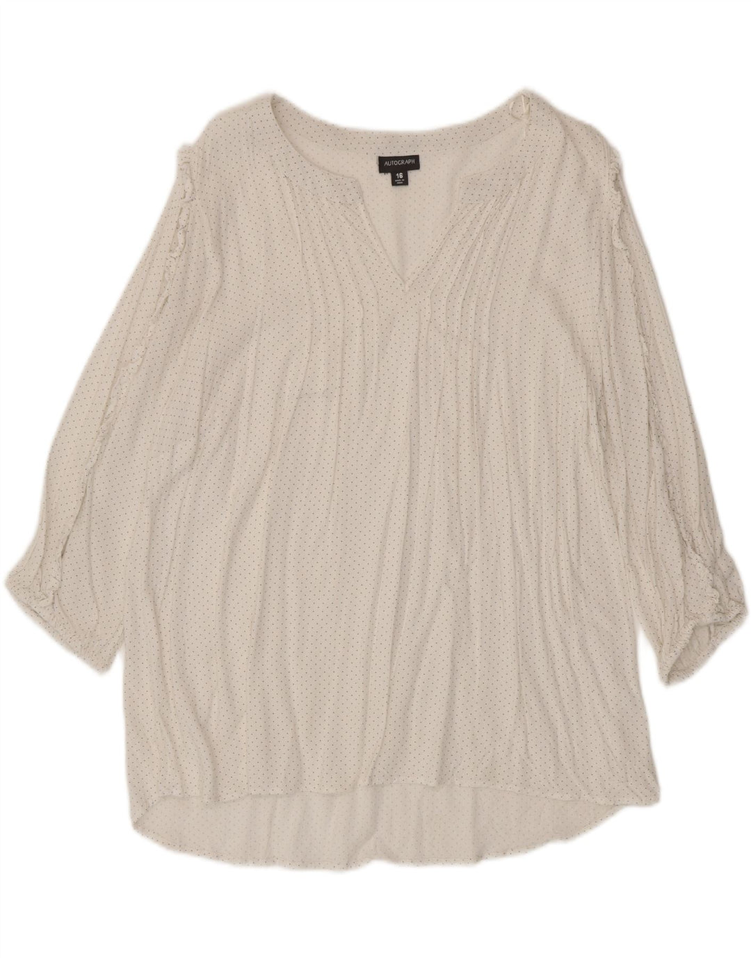 Camicetta da donna con maniche a 3/4 Autograph Top UK 16 Large in viscosa maculata bianca