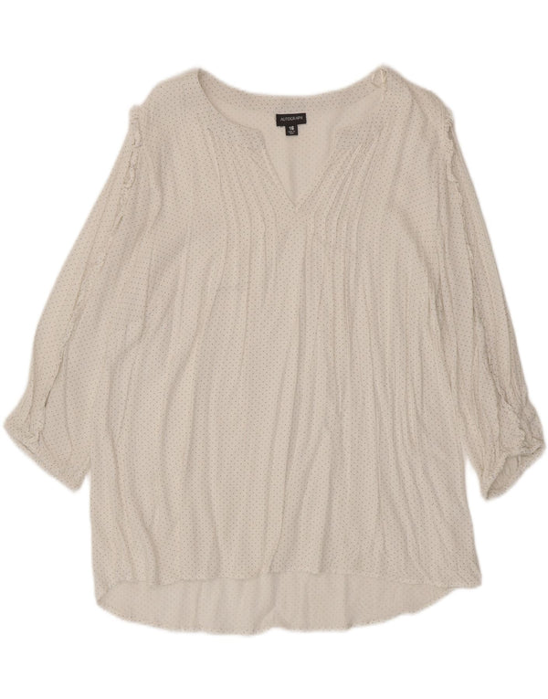 Camicetta da donna con maniche a 3/4 Autograph Top UK 16 Large in viscosa maculata bianca