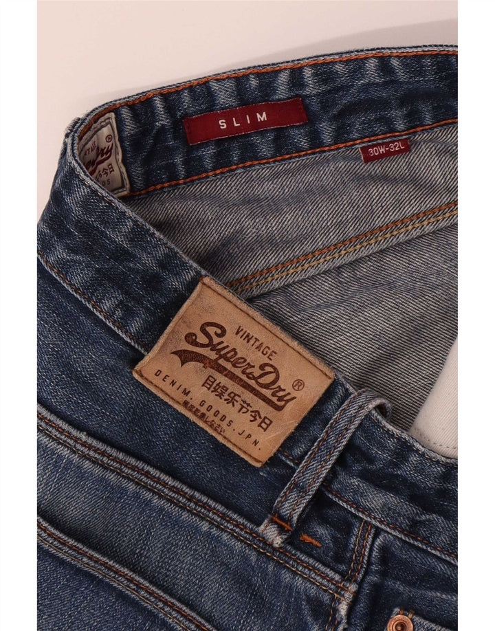 Jeans slim da uomo Superdry W30 L32 cotone blu