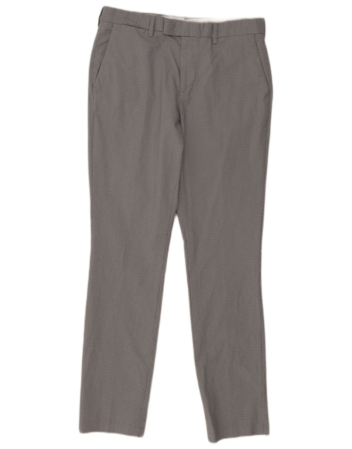 Pantaloni da abito slim da donna Reiss W32 L32 cotone pied de poule grigio