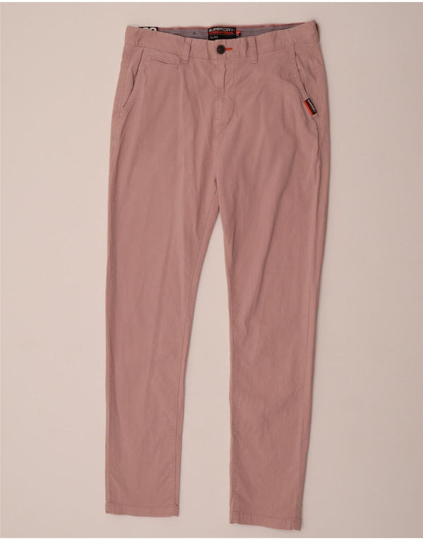 Pantaloni chino slim da uomo Superdry W33 L32 in cotone rosa
