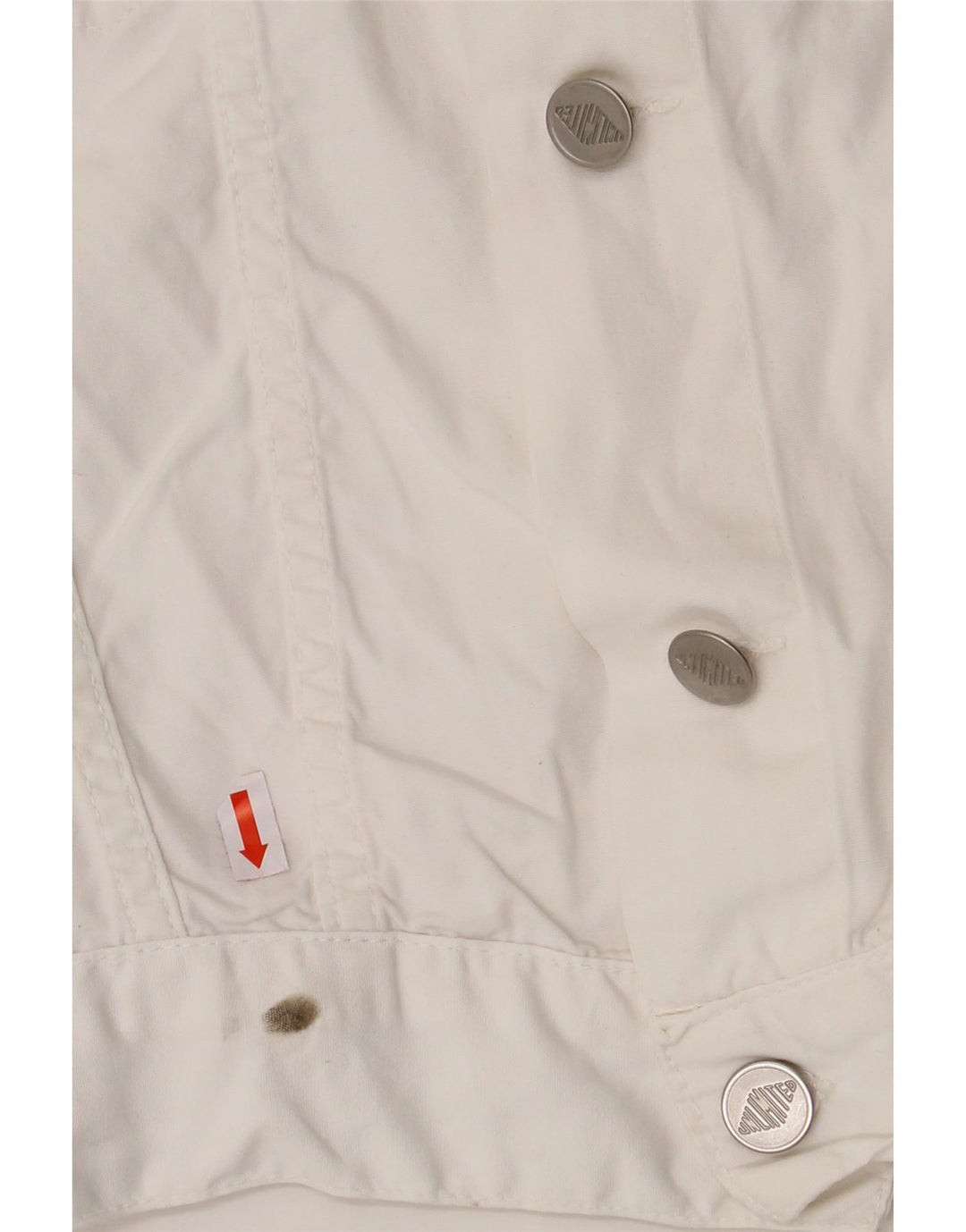 UNLIMITED Womens Crop Bomber Jacket UK 14 Large White Cotton Vintage Unlimited and Second-Hand Unlimited from Messina Hembry 