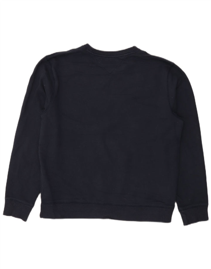 Tommy Hilfiger Felpa grafica da uomo Maglione grande cotone blu navy
