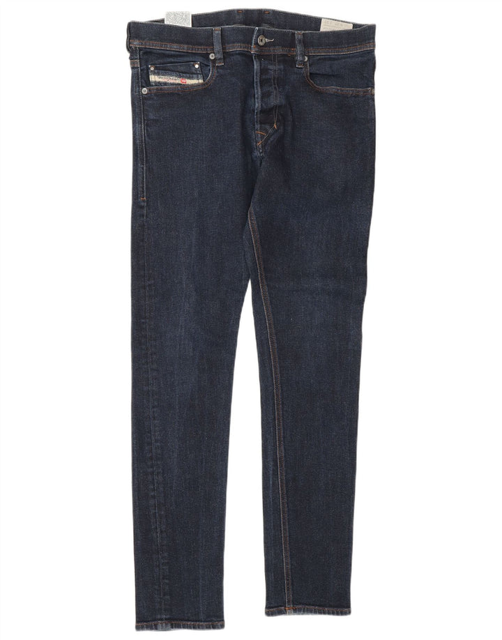 Jeans skinny da uomo DIESEL W32 L32 in cotone blu navy