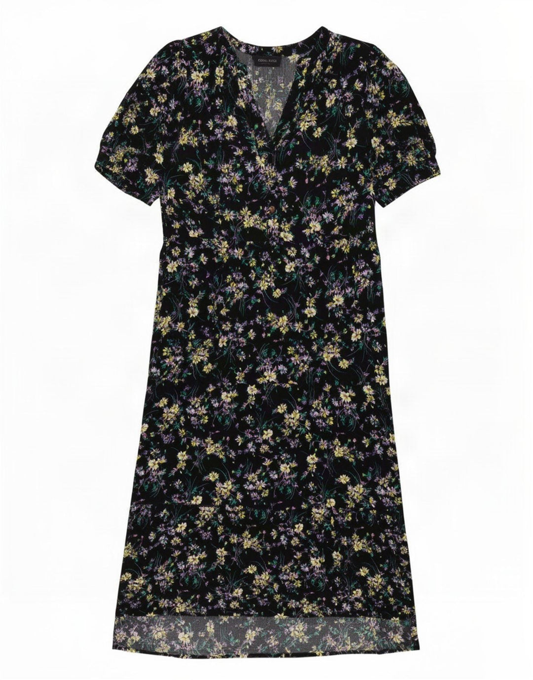 Abito lungo da donna Marks & Spencer UK 12 Viscosa floreale nera media