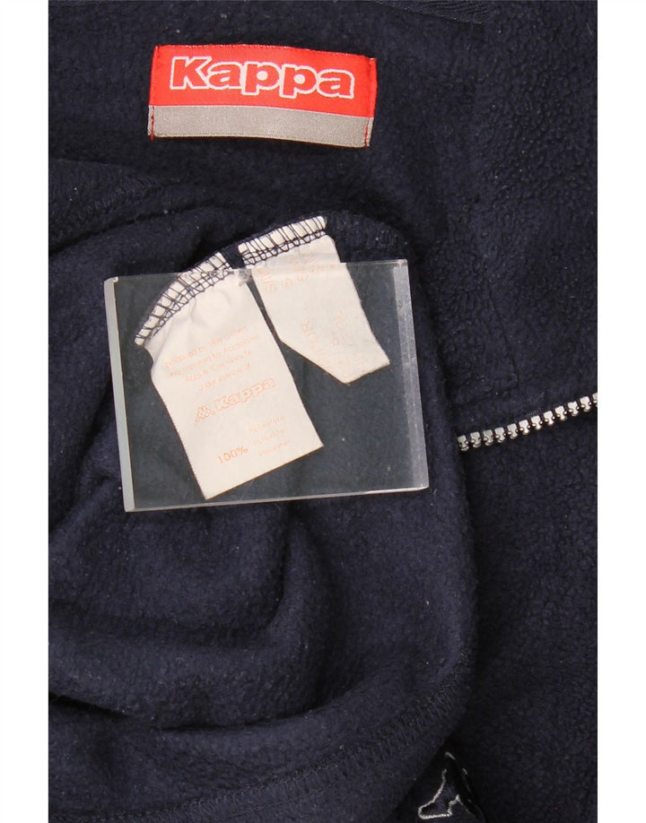 KAPPA Mens Zip Neck Fleece Jumper Medium Navy Blue Polyester Vintage Kappa and Second-Hand Kappa from Messina Hembry 