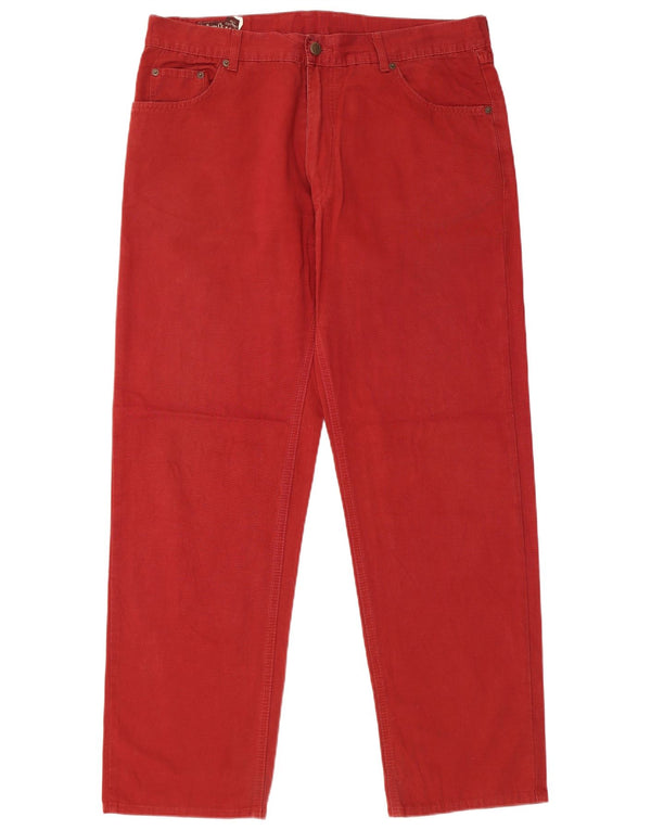 Pantaloni casual dritti da uomo Marlboro Classics W38 L34 cotone rosso