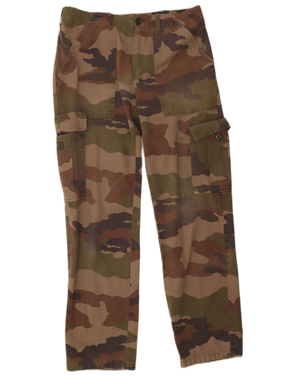 Univers Mens Straight Cargo Trousers IT 50 Large W36 L32 Khaki Camouflage