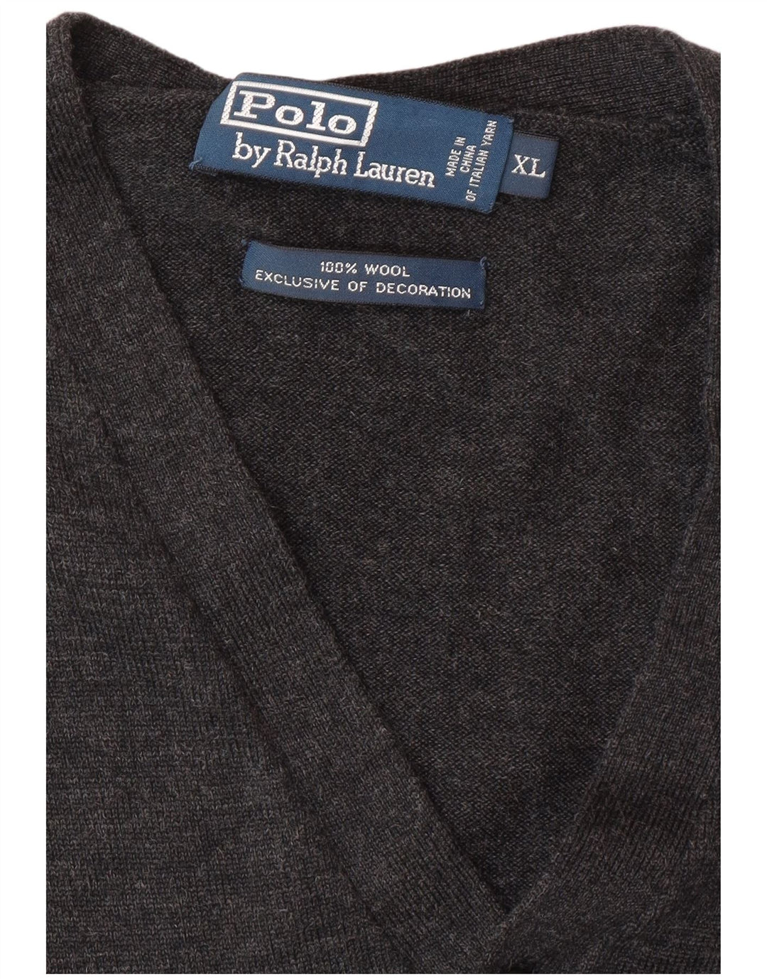 Polo Ralph Lauren Maglione cardigan da uomo XL in lana grigia