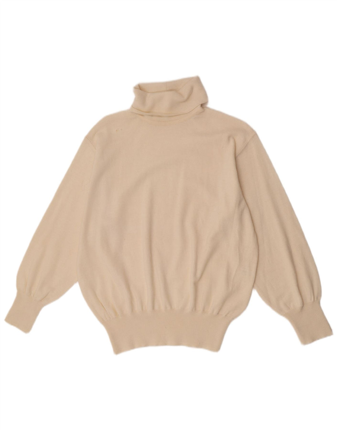 Maglione maglione vintage da uomo con collo alto IT 48 poliacrilico bianco sporco medio