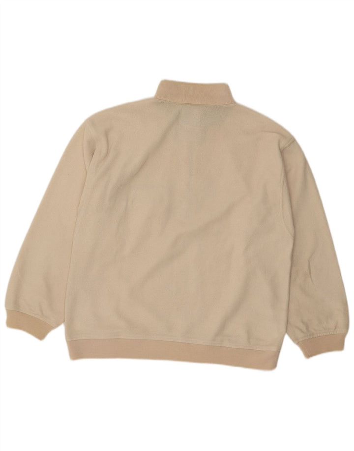 Maglione in pile da uomo Silvy Polartec con zip e collo in poliestere Fair Isle beige medio