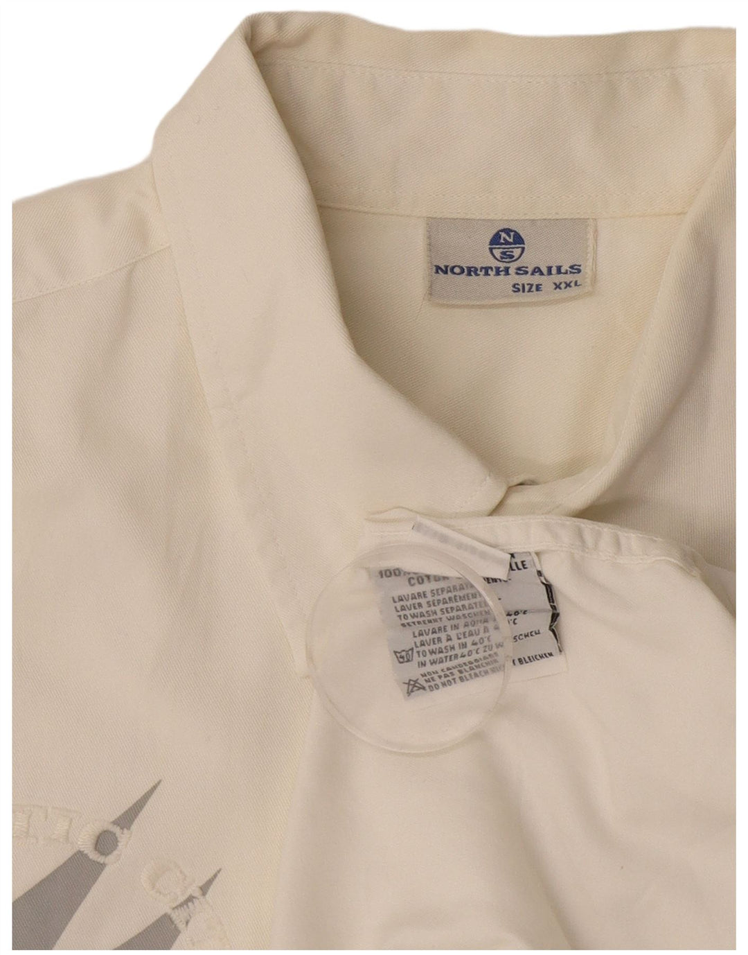 Camicia grafica da uomo North Sails 2XL in cotone bianco sporco