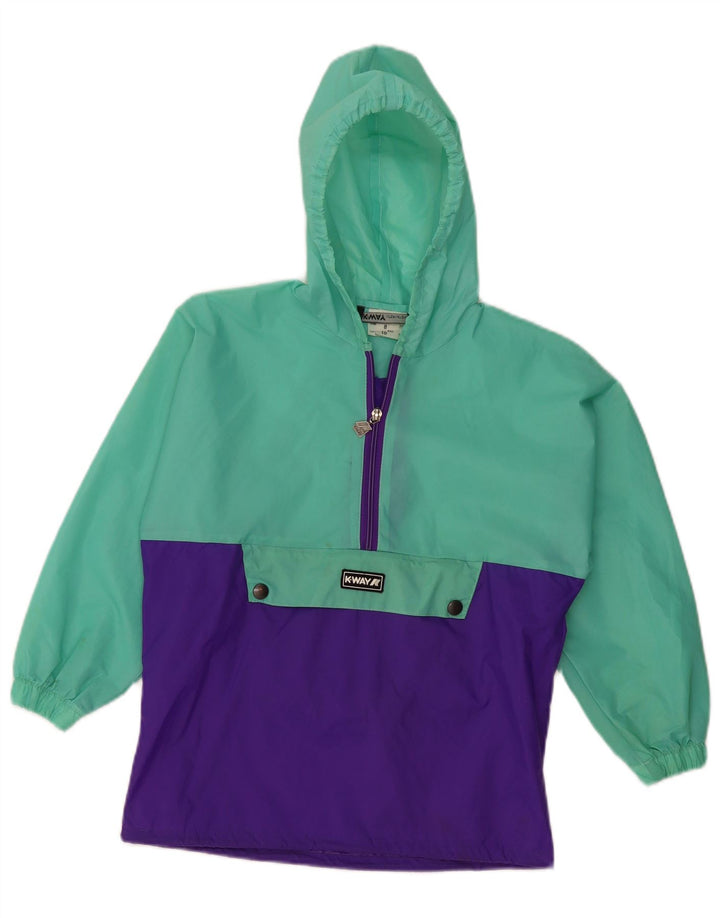 Giacca antipioggia con cappuccio K-WAY per ragazze 8-9 anni Colorblock verde