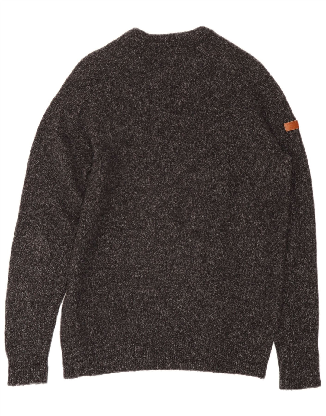 Maglione maglione girocollo da uomo Superdry in lana screziata grigio medio
