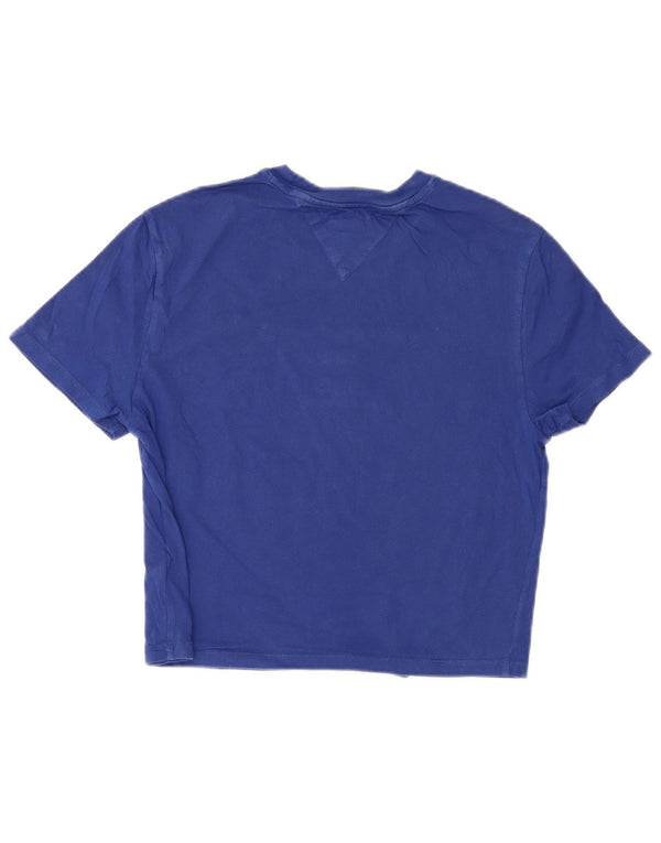 T-shirt grafica corta da donna Tommy Hilfiger Top UK 12 cotone blu medio