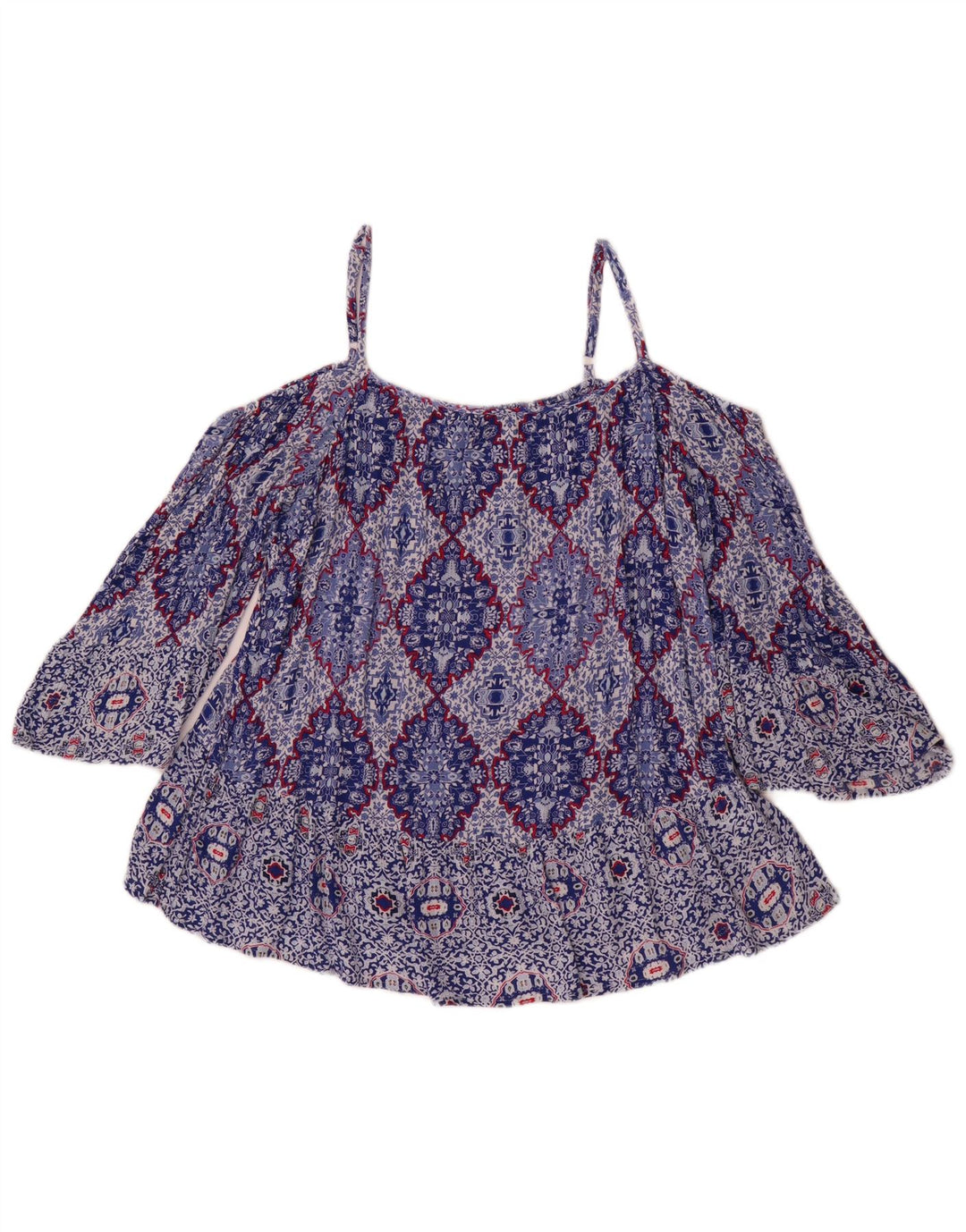Marks & Spencer Top da donna con spalle scoperte Indaco UK 14 Grande floreale blu